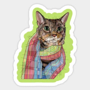 Cat with Scarf Sticker